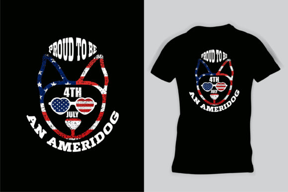 Proud to Be an Ameridog - Funny T-shirt Graphics and Print Templates