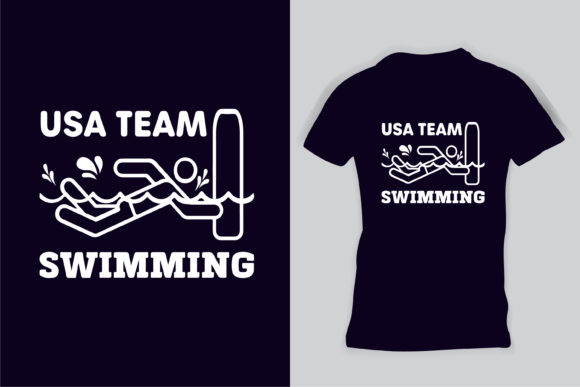 Swimming USA Athlete Sport Team T-Shirt Graphics and Print Templates