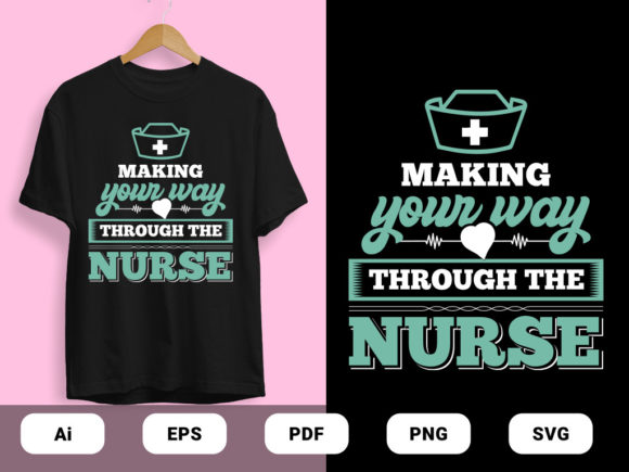 Thought the Nurse T -shirt Design Vector Graphics and Print Templates Review